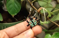 Image 3 of Green beetle earrings