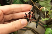 Image 2 of Green beetle earrings