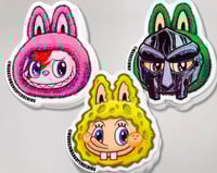 Image 1 of LaBowie, MF BUBU, and SpongeBubu Labubu Sticker Combo