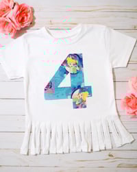 Image 1 of Fairy Birthday Fringe Girl’s Birthday Shirt Tinkerbell Boho Party Top