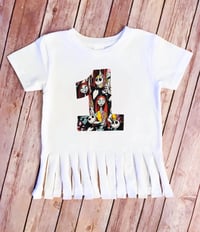 Image 2 of Jack & Sally Birthday Fringe Girl’s Birthday Shirt Boho Party Top