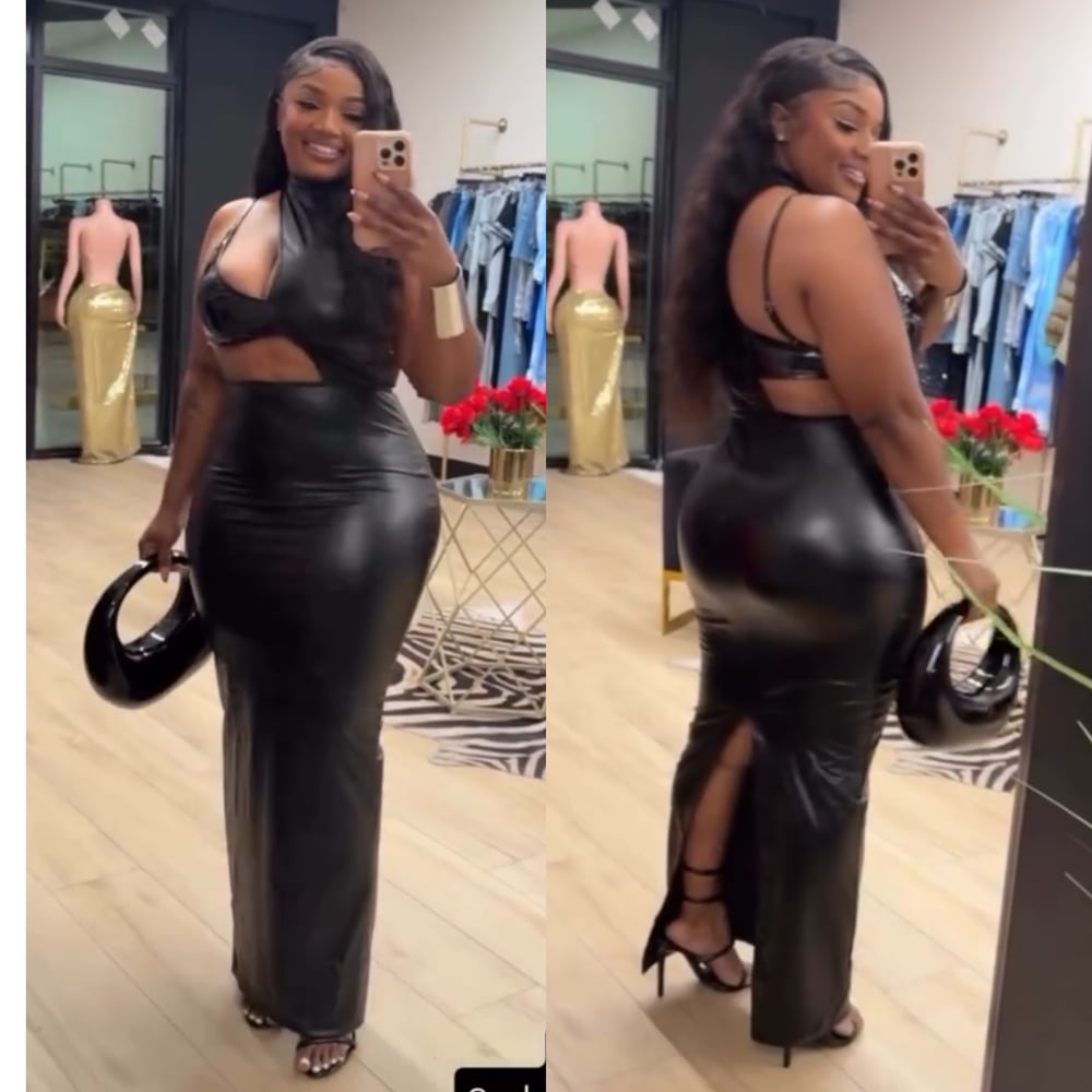 Image of VEGA FAUX LEATHER DRESS