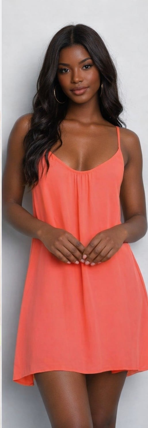 Image of Neon Orange Halter Dress