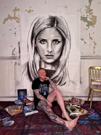 Image 2 of HUGE Buffy The Vampire Slayer CHARCOAL DRAWING