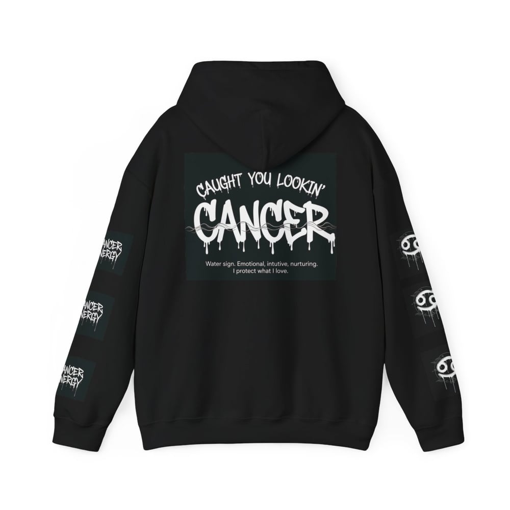 Image of Cancer Zodiac Hoodie — "All Eyes on Cancer / Caught You Lookin'" Astrological Pullover