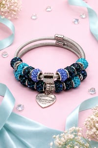 Image 1 of 2pc Blue Chic Diva Snake Charm Bracelet Stack