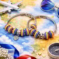 Image 1 of 2pc Charm & Flight Duo Snake Charm Bracelet Stack