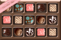 Image 1 of Valentines day chocolate box sticker sheet