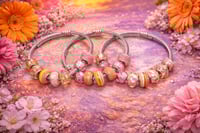 Image 1 of 3pc Sunset Glow Snake Charm Bracelet Stack