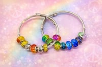 Image 1 of 2pc Radiant Peace Snake Charm Bracelet Stack