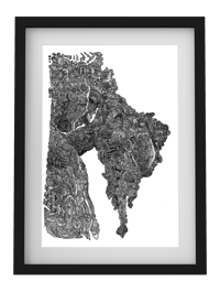 Perseus and Medusa | Surreal Ink Art | Fine Art Print – Limited Edition