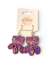 Purple Multicolored Polymer Clay Earrings