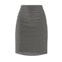 Image 1 of Geometric Honeycomb Pencil Skirt — Grey Patterned AOP