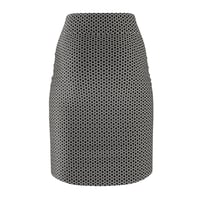Image 2 of Geometric Honeycomb Pencil Skirt — Grey Patterned AOP