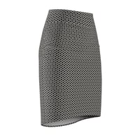 Image 3 of Geometric Honeycomb Pencil Skirt — Grey Patterned AOP