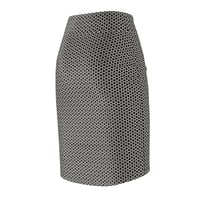 Image 4 of Geometric Honeycomb Pencil Skirt — Grey Patterned AOP