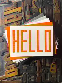 Image 1 of Hello | Orange |  Typographic Letterpress Card