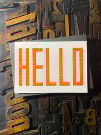 Image 5 of Hello | Orange |  Typographic Letterpress Card