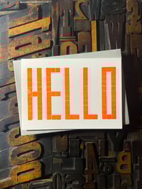 Image 4 of Hello | Orange |  Typographic Letterpress Card