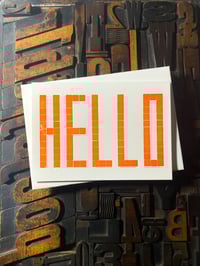 Image 3 of Hello | Orange |  Typographic Letterpress Card