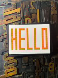 Image 6 of Hello | Orange |  Typographic Letterpress Card