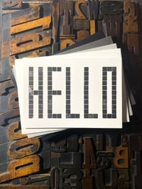 Image 1 of Hello | Black | Typographic Letterpress Card