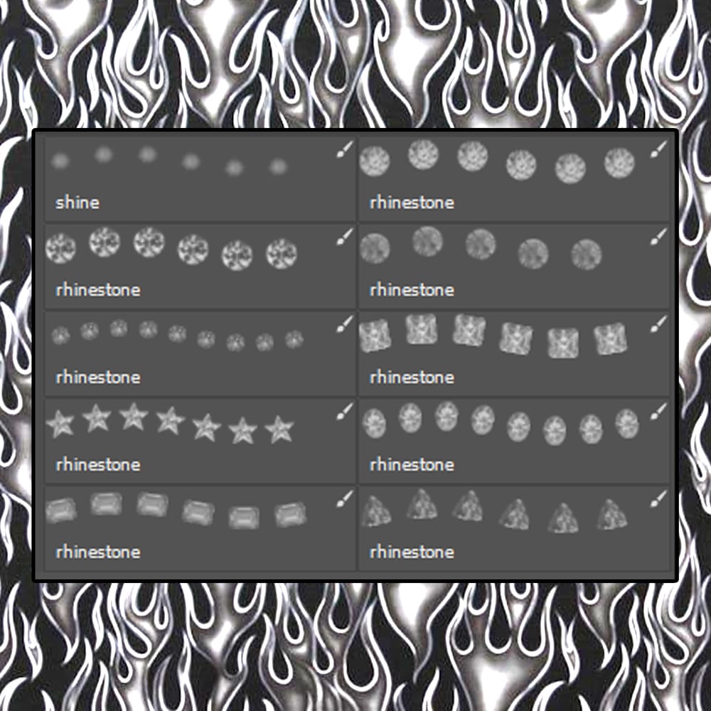 Image of Rhinestone Brush Pack - Photoshop And Procreate