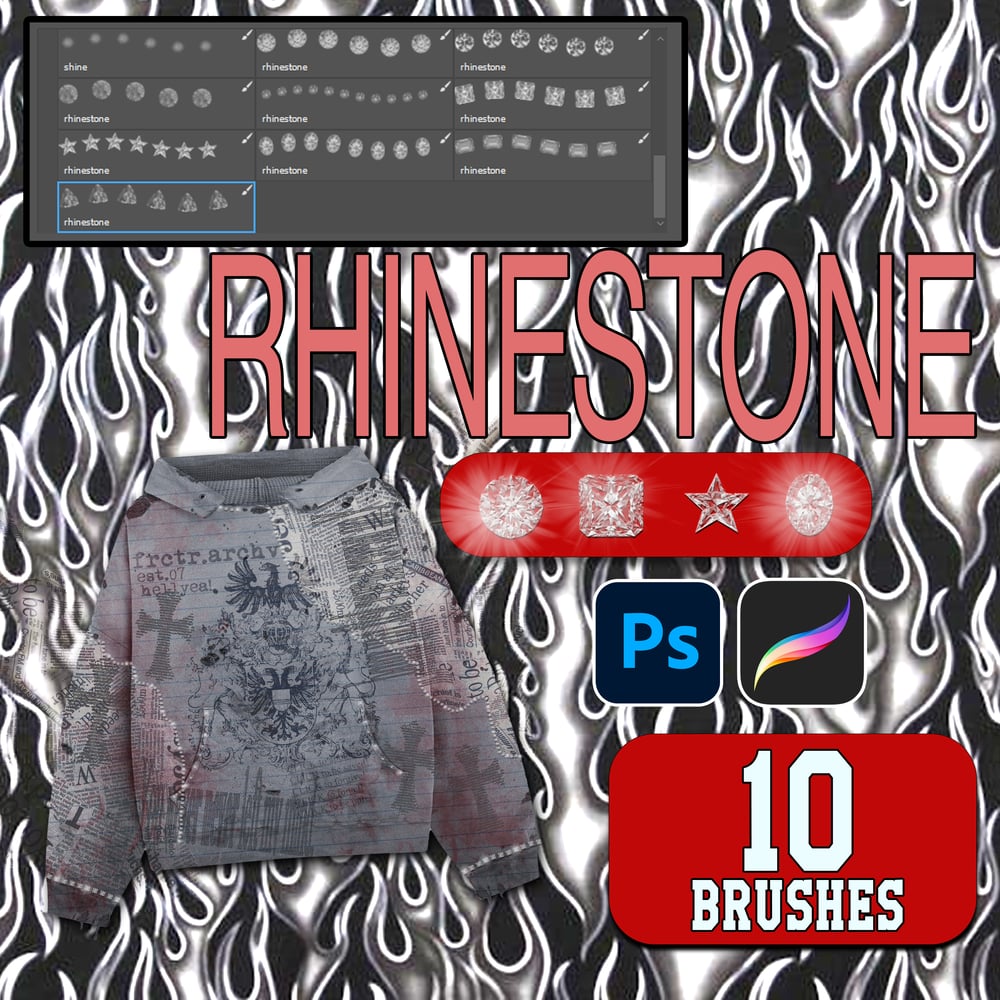 Image of Rhinestone Brush Pack - Photoshop And Procreate