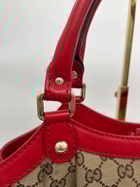 Image 4 of Gucci Sukey GG Canvas Red Leather Top Handle Shoulder Bag