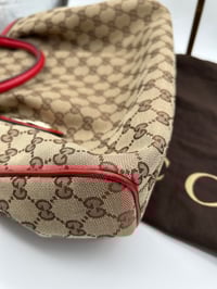 Image 12 of Gucci Sukey GG Canvas Red Leather Top Handle Shoulder Bag