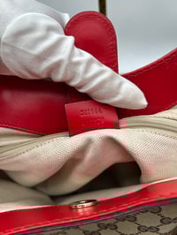 Image 19 of Gucci Sukey GG Canvas Red Leather Top Handle Shoulder Bag