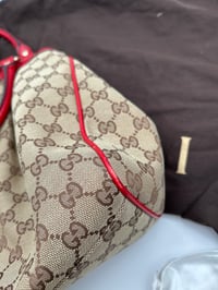 Image 13 of Gucci Sukey GG Canvas Red Leather Top Handle Shoulder Bag