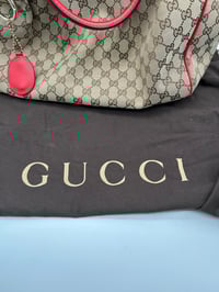 Image 21 of Gucci Sukey GG Canvas Red Leather Top Handle Shoulder Bag