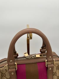 Image 14 of Gucci Mini Pink & Brown Leather GG Canvas Boston Bag 