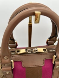 Image 8 of Gucci Mini Pink & Brown Leather GG Canvas Boston Bag 