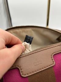Image 22 of Gucci Mini Pink & Brown Leather GG Canvas Boston Bag 