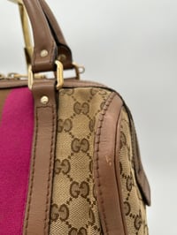 Image 5 of Gucci Mini Pink & Brown Leather GG Canvas Boston Bag 