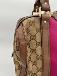 Image 3 of Gucci Mini Pink & Brown Leather GG Canvas Boston Bag 