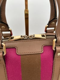 Image 7 of Gucci Mini Pink & Brown Leather GG Canvas Boston Bag 