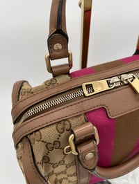 Image 11 of Gucci Mini Pink & Brown Leather GG Canvas Boston Bag 
