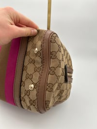Image 17 of Gucci Mini Pink & Brown Leather GG Canvas Boston Bag 