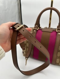 Image 24 of Gucci Mini Pink & Brown Leather GG Canvas Boston Bag 