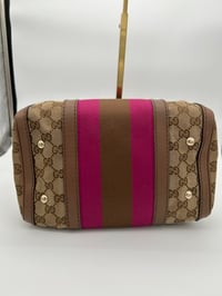 Image 15 of Gucci Mini Pink & Brown Leather GG Canvas Boston Bag 