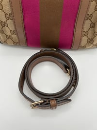 Image 23 of Gucci Mini Pink & Brown Leather GG Canvas Boston Bag 