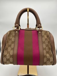 Image 12 of Gucci Mini Pink & Brown Leather GG Canvas Boston Bag 