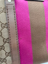 Image 6 of Gucci Mini Pink & Brown Leather GG Canvas Boston Bag 