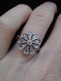 Image 4 of FRENCH EDWARDIAN 18CT YELLOW GOLD NATURAL OLD CUT DIAMOND CLUSTER RING