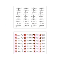 Image 3 of 2PC LOVE SCRIPT VALENTINES DAY NAIL DECALS 