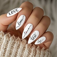 Image 2 of 2PC LOVE SCRIPT VALENTINES DAY NAIL DECALS 