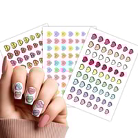 Image 3 of 3PC CONVERSATION HEART VALENTINES DAY NAIL DECALS 